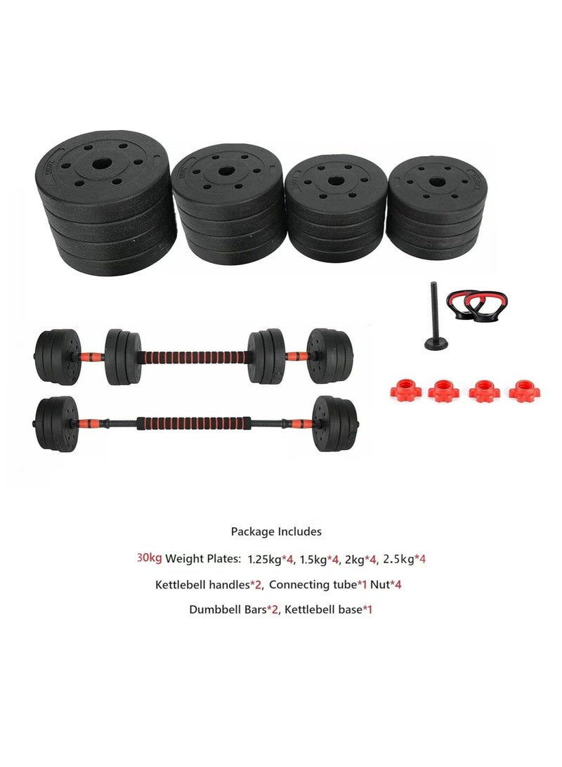 GTSOL 7-in-1 Adjustable Dumbbell Set 20kg | Convertible Barbell Kettlebell Push Up Fitness Kit | Home Gym Free Weight Strength Training Equipment - Image 3