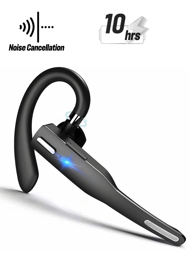 Captaintech Bluetooth Headset Handsfree Wireless Earpiece for Mobile Phone V5.1 with Microphone Noise Cancelling 10H Talking Time Headphone Earphone Business Driving  - Image 1