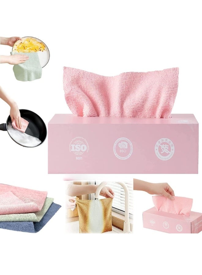 مناديل تنظيف فاخرة من الألياف الدقيقة - علبة مناديل قابلة لإعادة الاستخدام - منشفة متعددة الأغراض من الألياف الدقيقة للمنزل والمطبخ والجراج والسيارة والحمام، 20 قطعة - للعناية بالسيارات - تنظيف سهل لجميع الأسطح - وردي - Image 1