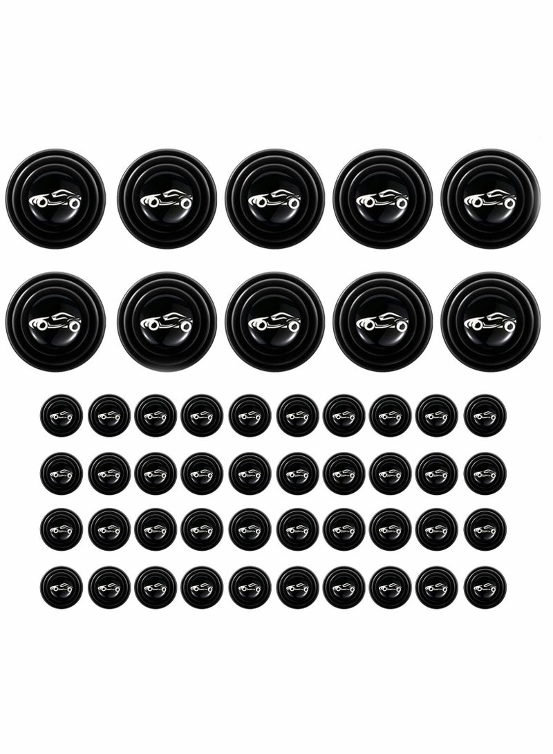 50pcs Car Door Shock Absorber, Self Adhesive Pvc Anti-collision Soundproof Protection Sticker, Edge Protector for Side Guard Bumper Trunk (Black) - Image 1