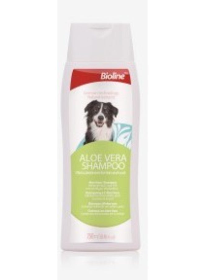 Bioline Aloe Vera Shampoo 250ml - For Dogs, White Green - Image 1