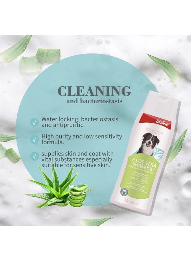 Bioline Aloe Vera Shampoo 250ml - For Dogs, White Green - Image 2