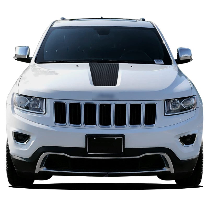 GOMU Pathway Hood Precut Blackout Vinyl Decal Overlay Wrap Kit Compatible with and Fits Grand Cherokee 20112019 Carbon Fiber Black