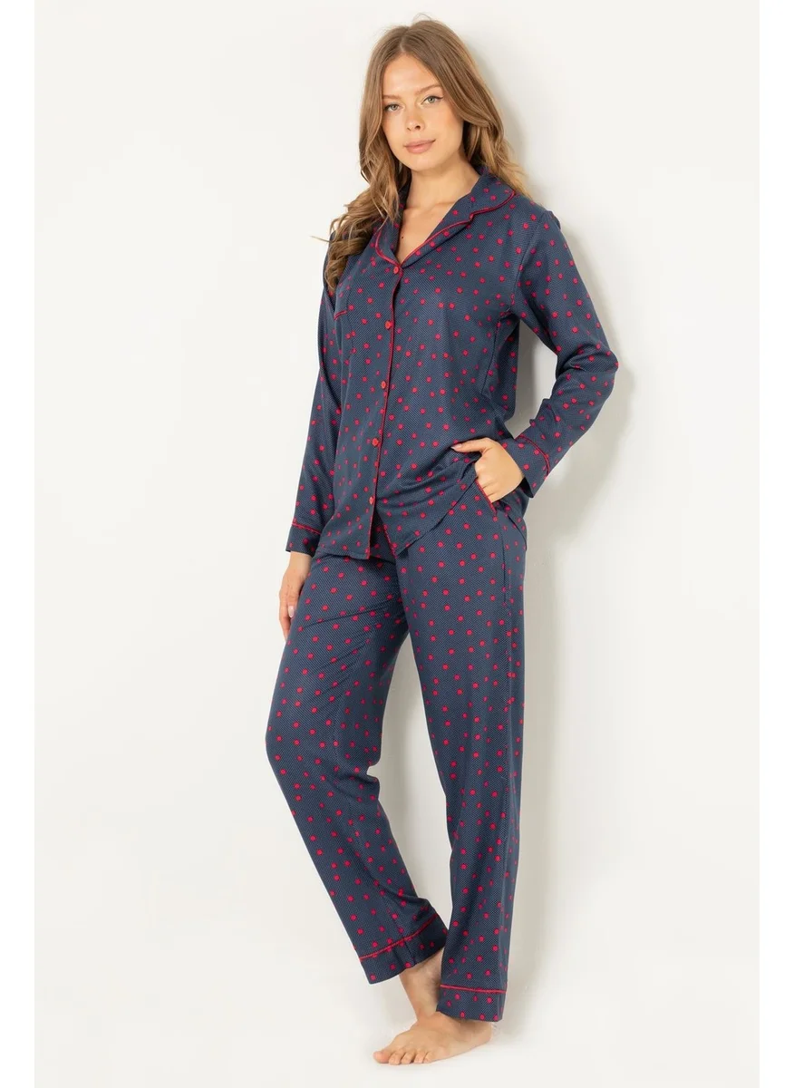 دو رى مى Natural Viscose Soft Buttoned Pajamas Set
