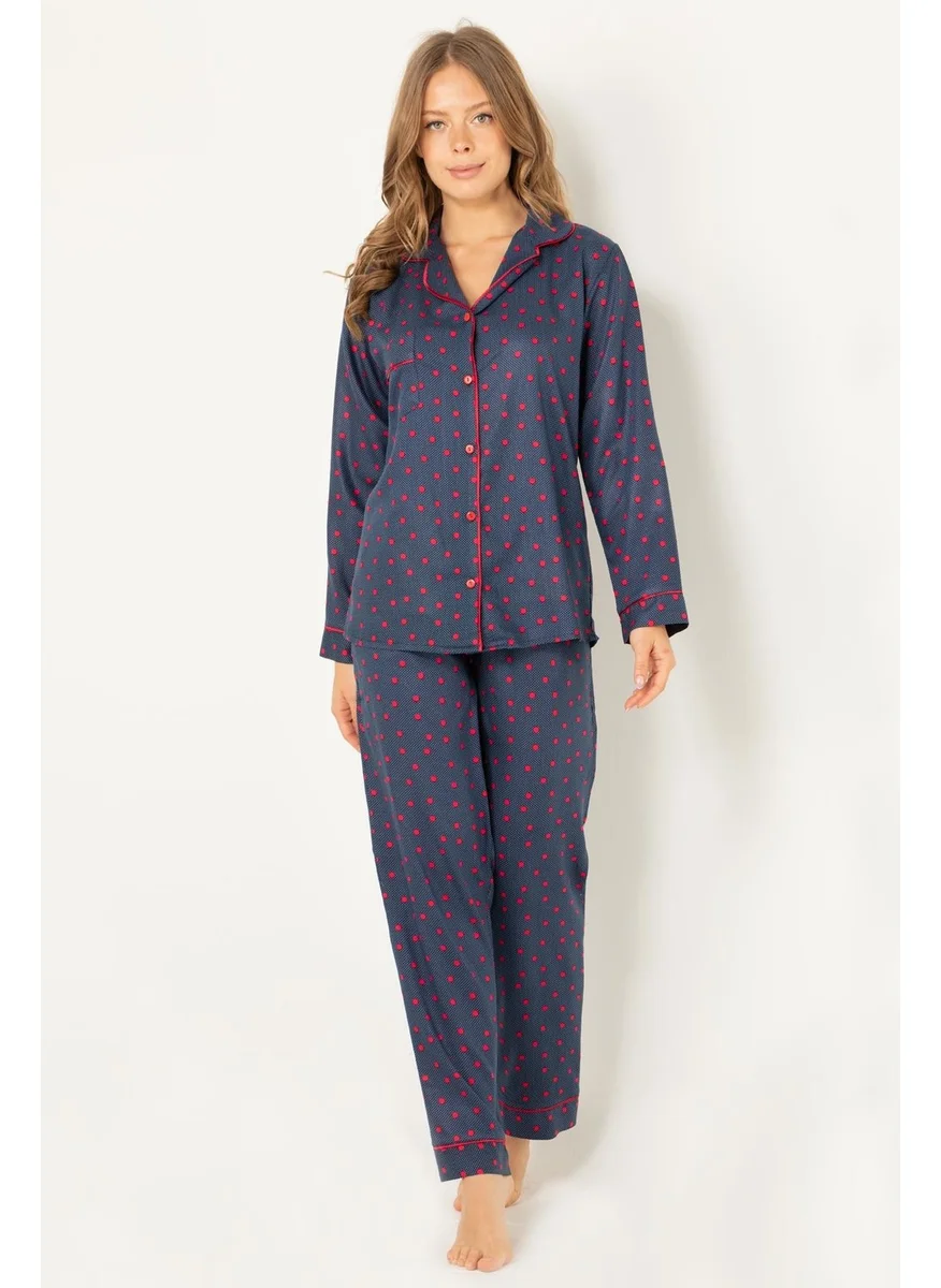 دو رى مى Natural Viscose Soft Buttoned Pajamas Set