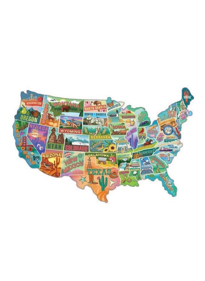 TDC Games - Us Map Puzzle Great American Roadtrip With Individual States 1000 Piece Jigsaw Puzzle For Kids And Adults Large America Shaped Educational Puzzle Challenging Puzzle Map Of Usa - Image 1