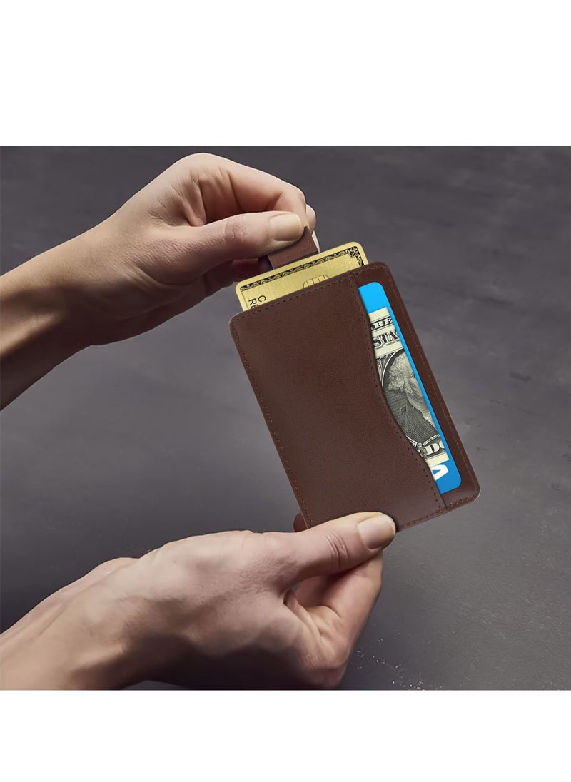 سكينزبي محفظة نحيفة للرجال والنساء مع بطاقة حماية RFID بلون بني بسيط  - Image 3