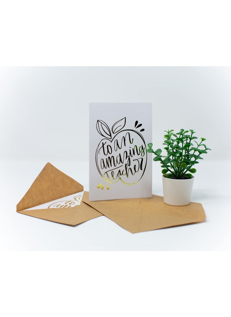 Confetti - Confetti! Cute Teachers Day Card | Pack of 12, Thank You Card for Teacher, Appreciation Card for School Teacher Mom, Thank You to an amazing teacher - Image 1