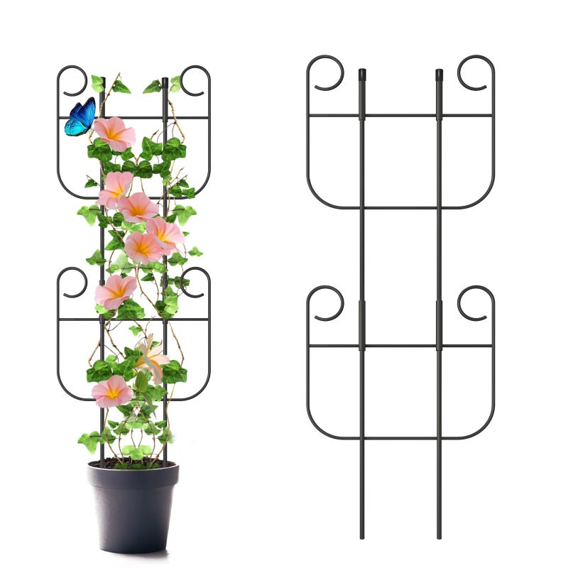 Blingluck 2 Pack Trellis for Climbing Plants Indoor Expandable Small Metal Trellis for Potted Plants Flowers Vine Ivy Sturdy Houseplant Pothos Plant Climber Support - Image 2