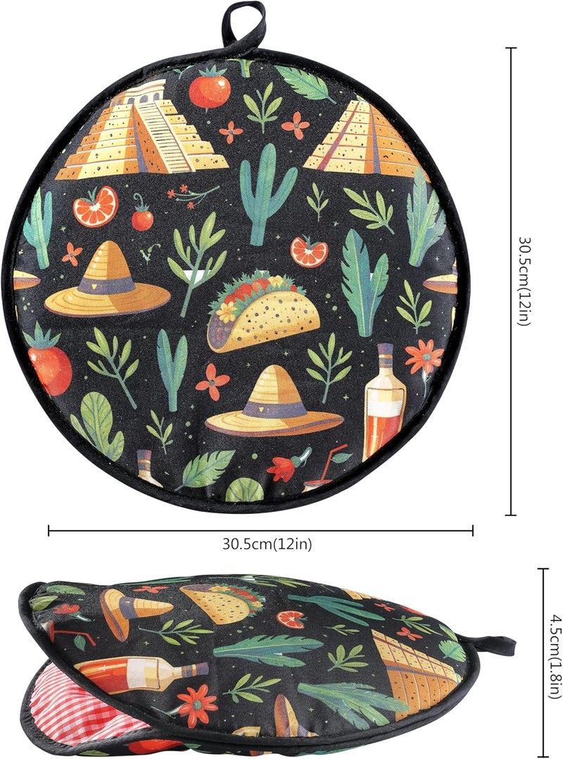COKUMA 12 Inch Tortilla Warmer, Microwave Safe Tortilla Warmer Pouch, Thick Insulated Fabric and Lightweight Keeps Tortillas Warm for Picnic or Taco Night - Image 2