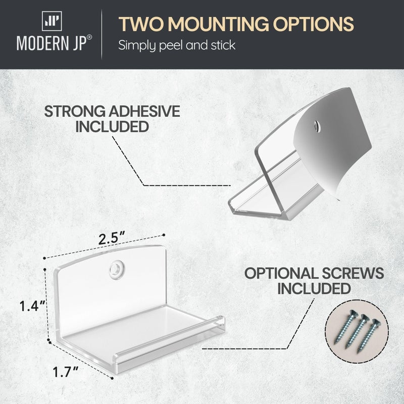 Modern JP Adhesive Vinyl Wall Mount (4-Pack) â€“ Strong Hold Record Holder Wall, Record-Safe Easy Installation, Album Wall Mount for 1LP and 2LP â€“ Clear - Image 3