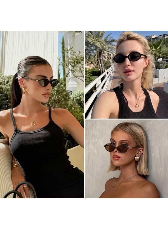 نظارات شمسية بيضاوية عصرية للنساء، من طراز 90s وY2K، تصميم موضة - Image 2