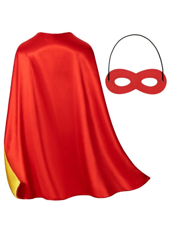 Halamodo Kids Double-Sided Superhero Cape And Mask Set ,Reversible Cosplay Costume For Boys Girls Ages 3-12 ,For Birthday Party ,Stage Performance ,Theme Cosplay Costume Party ,Talent Show ,70*70 cm - Image 1