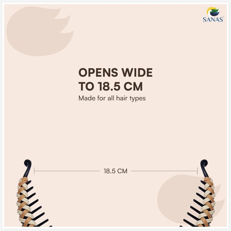 Sanas 2Pc Banana Hair Clips For Women Stylish Clutchers For Clip Banana Clutchers For Hair Girls Clips For Women Stylish Korean Hair Accessories 2Pcs Dark Brown  Light Brown - Image 4