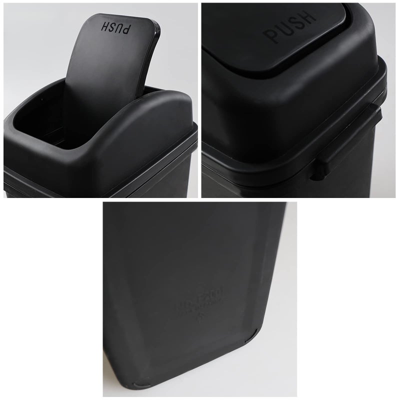 Hommp 2 Gallon Swing Top Trash Can, Small Garbage Can with Swing Lid, Black - Image 3