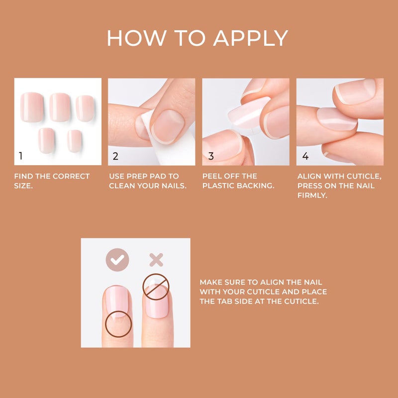 Impress KISS imPRESS No Glue Mani Press On Nails, , 'Simple Pleasure', Nude, Short Size, Squoval Shape, Includes 30 Nails, Prep Pad, Instructions Sheet, 1 Manicure Stick, 1 Mini File - Image 2