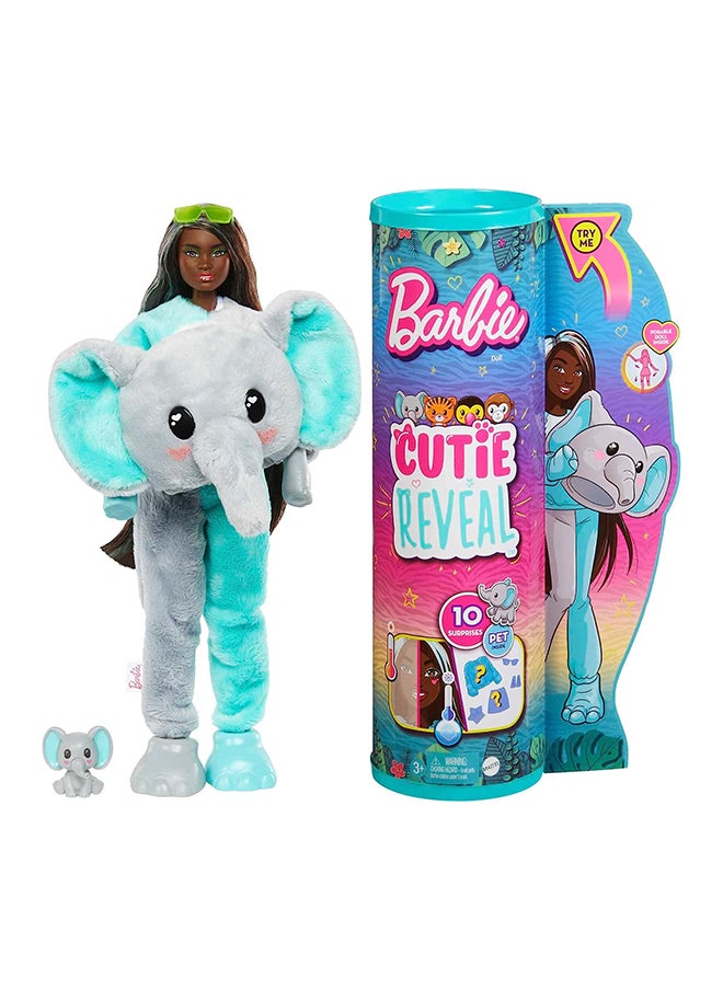 Barbie Barbie®️ Cutie Reveal Barbie Jungle Friends Series - Elephant  - Image 1