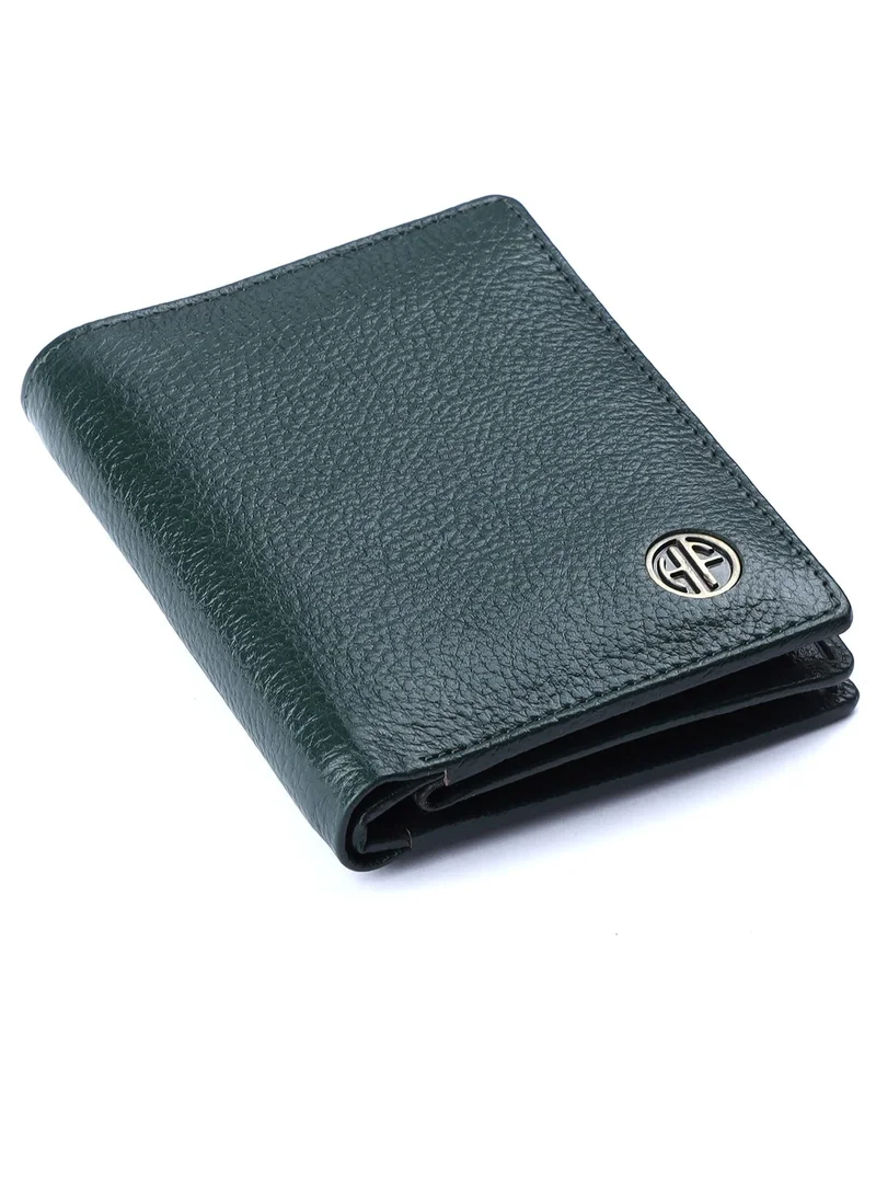 HAMMONDS FLYCATCHER Leather Wallet for Men - RFID Protected Leather Purse for Men, Money Purse for Men, Bi-Fold Wallet - 3 Card Slots, 2 ID Slots, Coin Pocket, Hidden Pockets - Sea Green | HF514_GRN | 991N