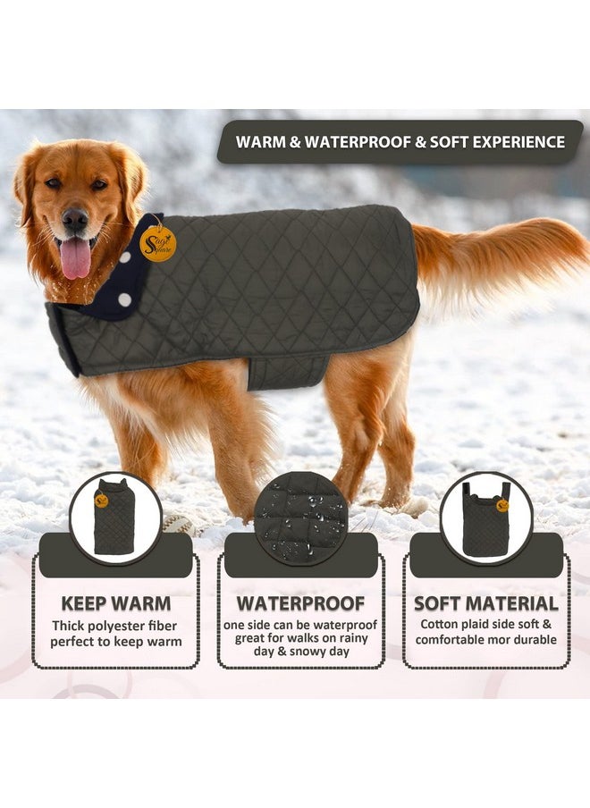 Sage Square Dog Fleece Jacket Reversible Dog Vest Waterproof, Windproof Cold Weather Dog Clothes Pet Apparel For Dogs (Navy Blue And Grey) (Small) (12 Inches)  - Image 2