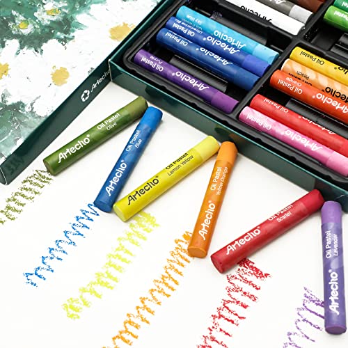 Artecho Oil Pastels Set of 24 Colors, Soft Oil Pastels for Art Painting, Drawing, Blending, Art Supplies for Artists, Beginners, Students, Teachers (10 x 70 mm) - Image 4