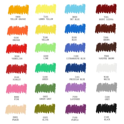 Artecho Oil Pastels Set of 24 Colors, Soft Oil Pastels for Art Painting, Drawing, Blending, Art Supplies for Artists, Beginners, Students, Teachers (10 x 70 mm) - Image 2