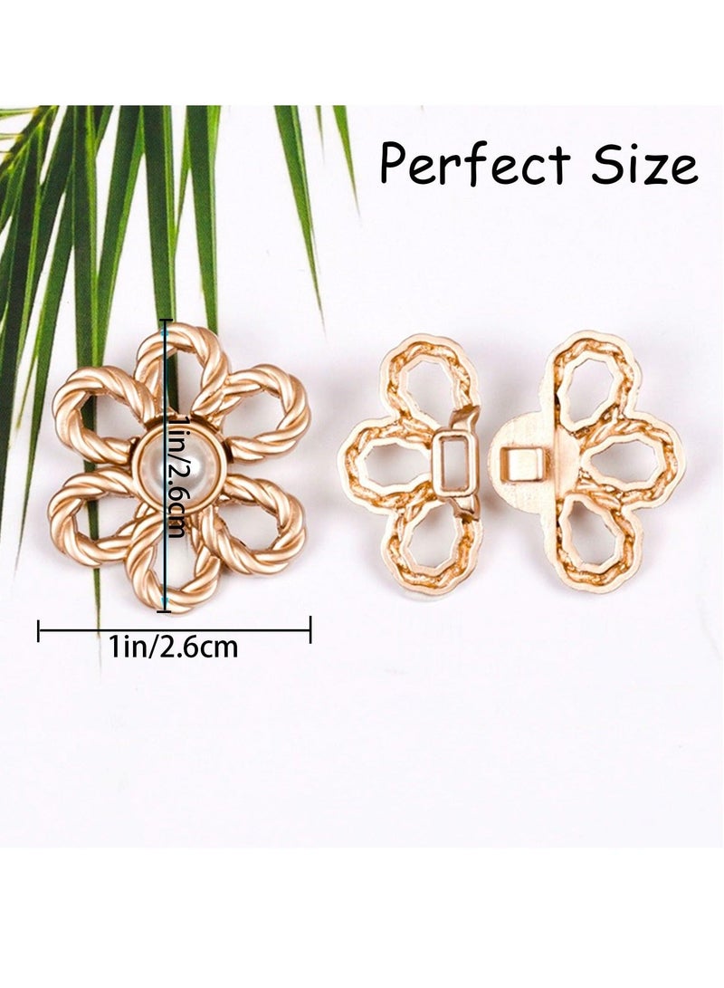 شو وو Adjustable Waist Buckle Extender Set, 8 Set 4 Style Jean Button Pins No Sewing Required Pants Clips for Waist, Sets, Jeans Dress - Image 3