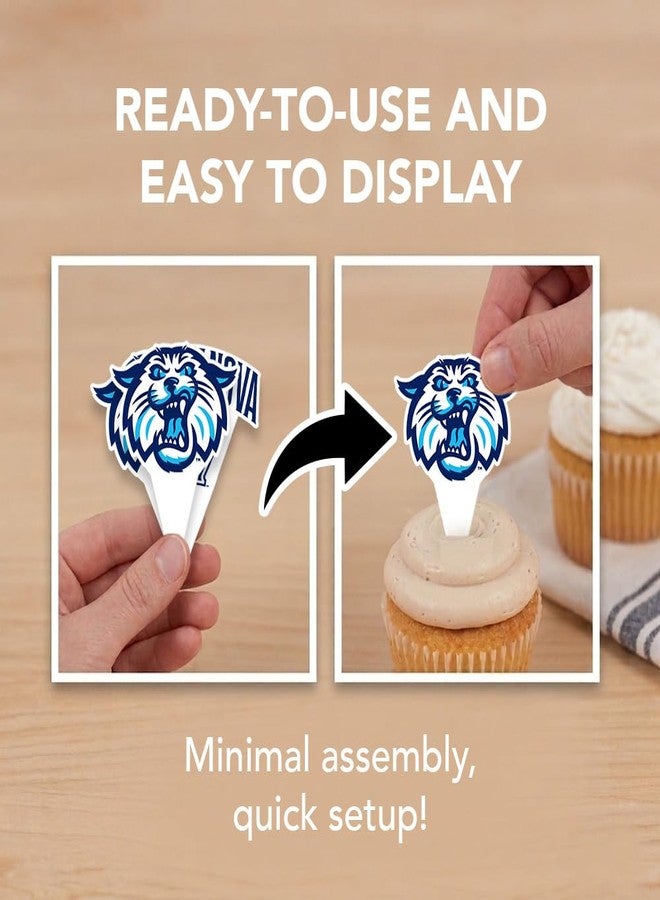 Desert Cactus Villanova Wildcats Food Picks, Cupcake Toppers, 25 pcs - Image 2