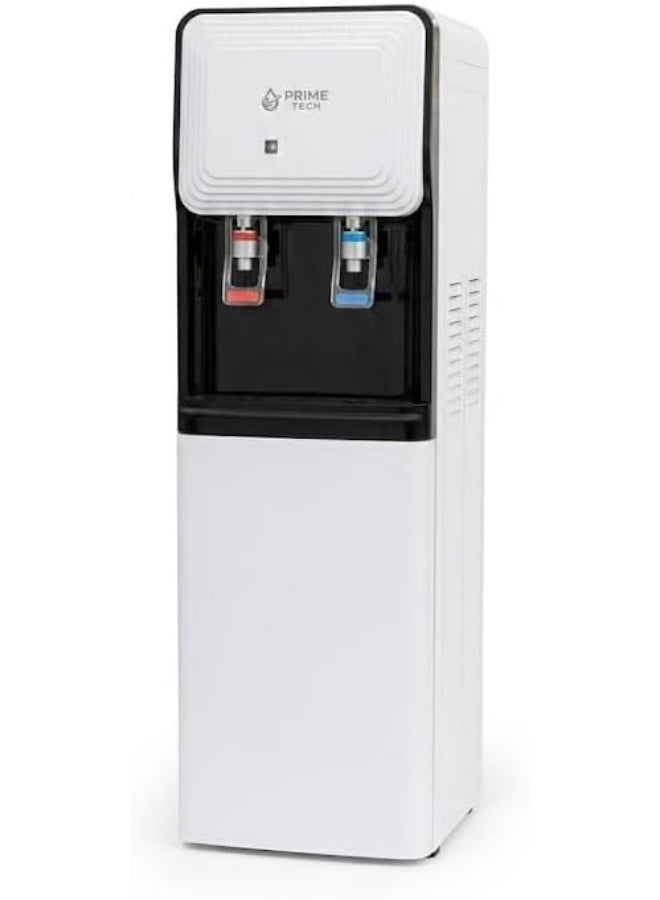 PRIME TECH Hot and Cold Water Dispenser with Cabinet PT-27, 12 Liters - White and Black - Image 1