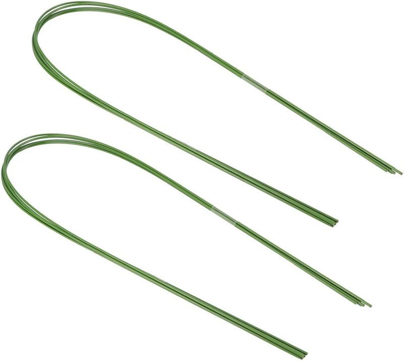 ويوبلز دعامات البيوت الزجاجية، 12 قطعة من أسلاك الحديد المرنة المطلية بالبلاستيك لدعم نباتات الزهور، حلقات البيوت الزجاجية - Image 3