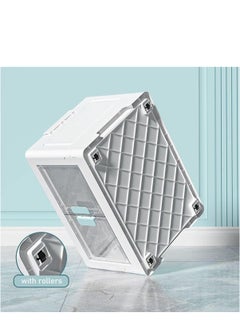 Womdee 3 Pcs Foldable Storage Box, Extra large Dual Opening Storage Organizer, 52L Stackable Bins with Lids and Wheels for Clothes, Snacks, Toys & Books, Collapsible Container for Home Office Outdoor Car  - Image 5