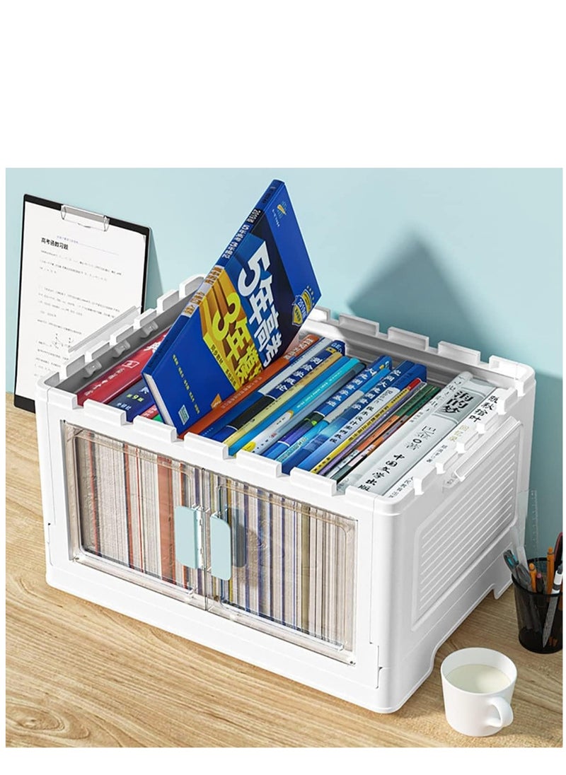 Womdee - 3 Pcs Foldable Storage Box, Extra large Dual Opening Storage Organizer, 52L Stackable Bins with Lids and Wheels for Clothes, Snacks, Toys & Books, Collapsible Container for Home Office Outdoor Car - Image 1