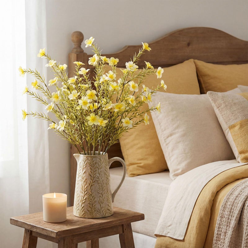 FineCheer 24 Bundles Artificial Wildflowers with Stems 23.6 Inch Silk Spring Floral Picks Fake Forsythia Branches DIY Wildflower Arrangements for Home Indoor Outdoor Wedding Centerpieces(Mixed Colors) - Image 3