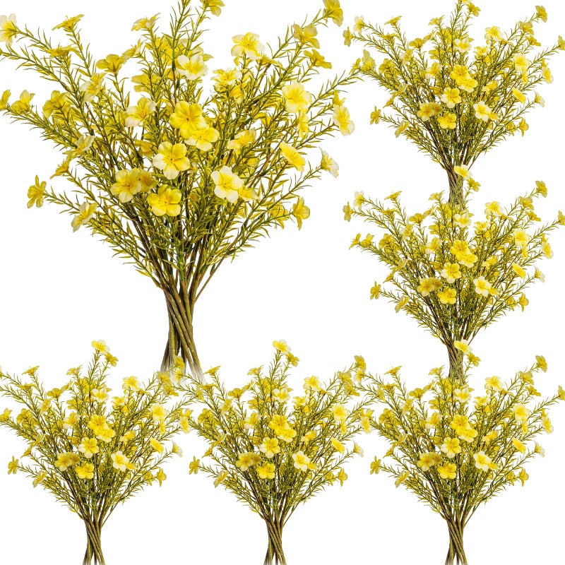 FineCheer 24 Bundles Artificial Wildflowers with Stems 23.6 Inch Silk Spring Floral Picks Fake Forsythia Branches DIY Wildflower Arrangements for Home Indoor Outdoor Wedding Centerpieces(Mixed Colors) - Image 1