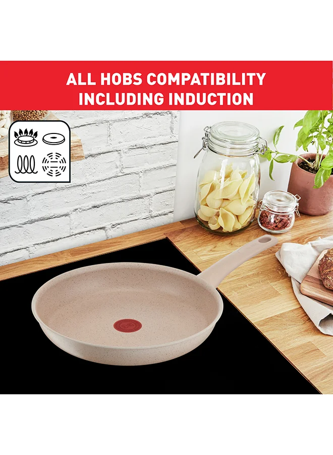 Tefal TEFAL Delight | Frypan 20 cm | Non-Stick Coating | Heat Indicator | 100% Recycled Aluminum Body | Made in France | 2 Years Warranty | G2930202 Beige - Sandstone