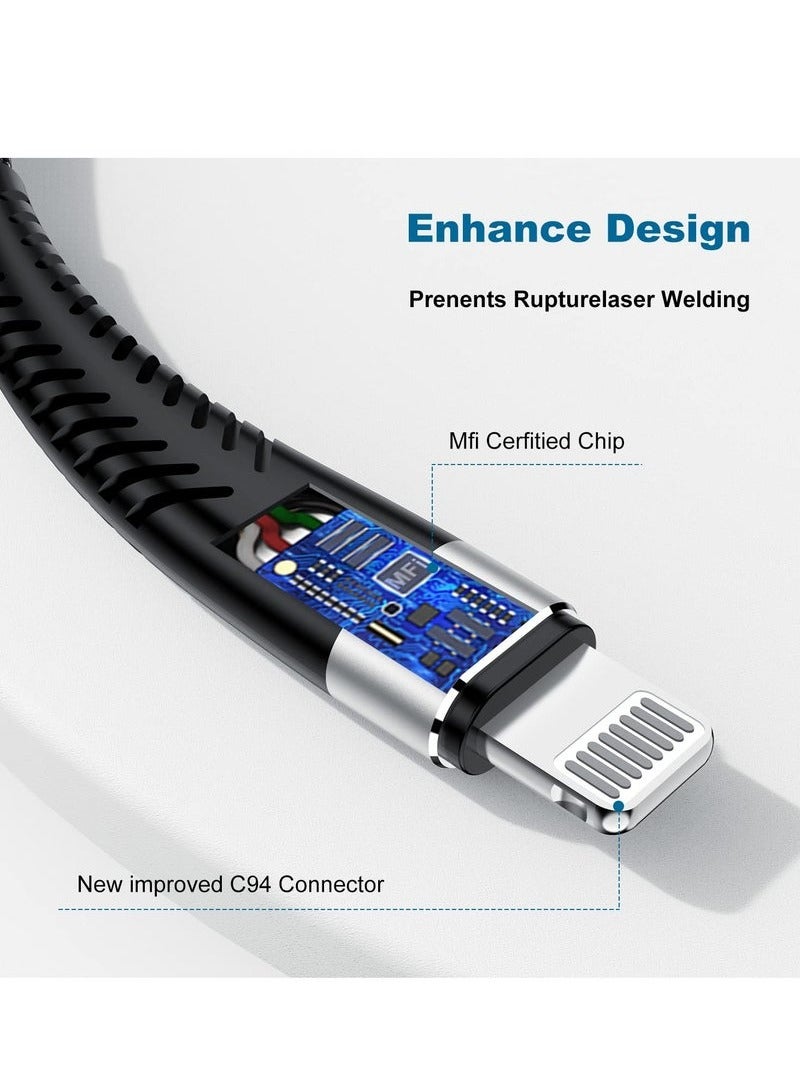 Certified 1 Meter Fast Charging Cable for iPhone, Lightning Cable with USB Type C Port Supports Fast Charging Cord for Apple iPhone 14 Pro 14/13 Pro/12 Pro Max/12 Mini/11 Pro/XS/XR/iPad, from 2 - Image 2