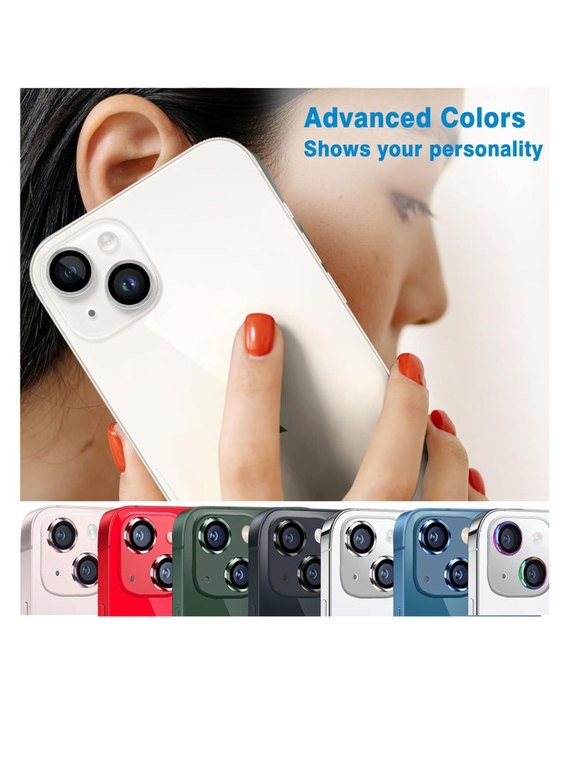 iPhone 13 Mini and 13 Camera Lens Protector, Anti-Scratch 9H Tempered Glass Metal Camera Screen Protector Shockproof Cover -Blue - Image 4
