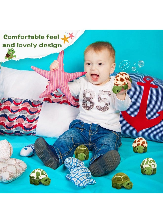 Skylety 12 Pieces Mini Turtle Stuffed Toy Soft Sea Animal Small Plush Toys Turtle Cute Stuffed Animal for Adults Birthday Party Decor Beach Ocean Supplies - Image 5