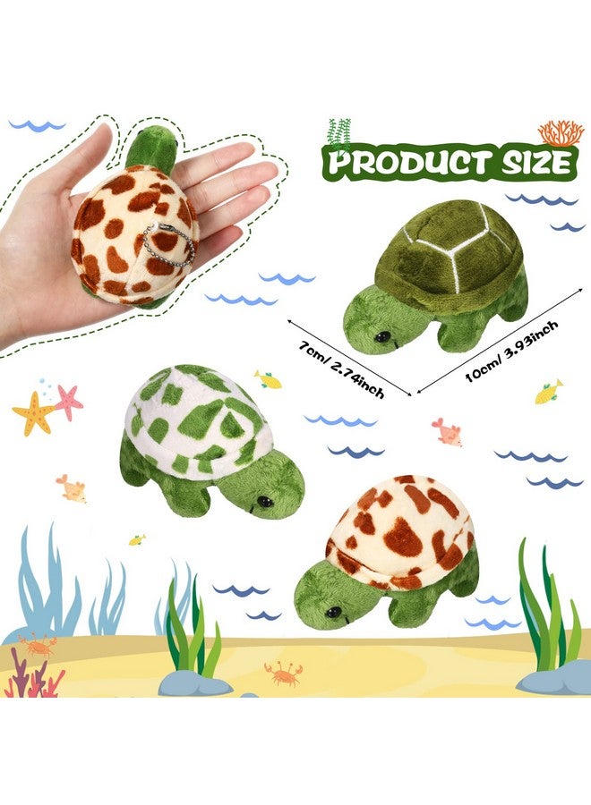 Skylety 12 Pieces Mini Turtle Stuffed Toy Soft Sea Animal Small Plush Toys Turtle Cute Stuffed Animal for Adults Birthday Party Decor Beach Ocean Supplies - Image 2