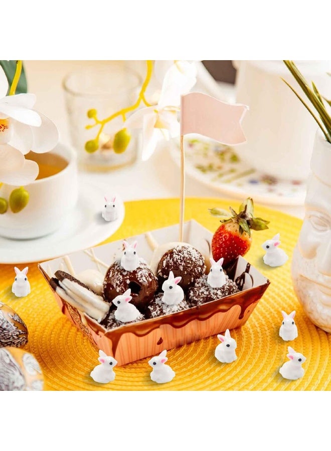 50 Pcs Mini Resin Rabbits, Tiny Rabbits Set for Potted Miniature Decoration, Garden Aquarium Potted, Garden Dollhouse, Cake Decoration, DIY Slime Kit, Craft Charms Party Toys - Image 5