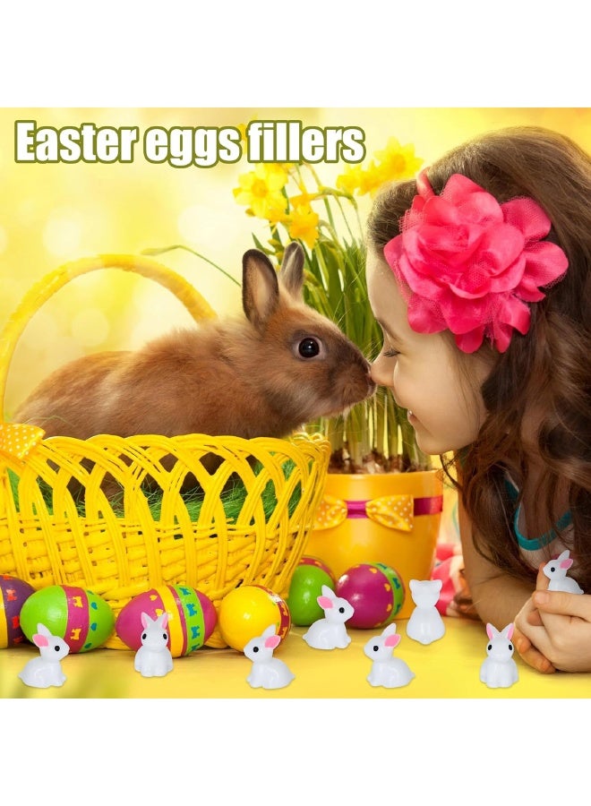 50 Pcs Mini Resin Rabbits, Tiny Rabbits Set for Potted Miniature Decoration, Garden Aquarium Potted, Garden Dollhouse, Cake Decoration, DIY Slime Kit, Craft Charms Party Toys - Image 3