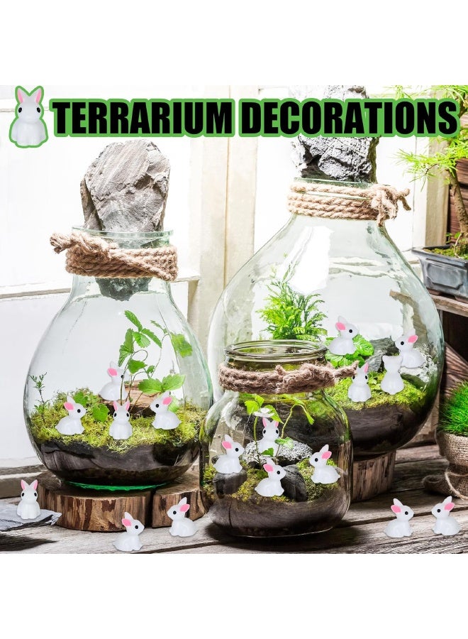 50 Pcs Mini Resin Rabbits, Tiny Rabbits Set for Potted Miniature Decoration, Garden Aquarium Potted, Garden Dollhouse, Cake Decoration, DIY Slime Kit, Craft Charms Party Toys - Image 4