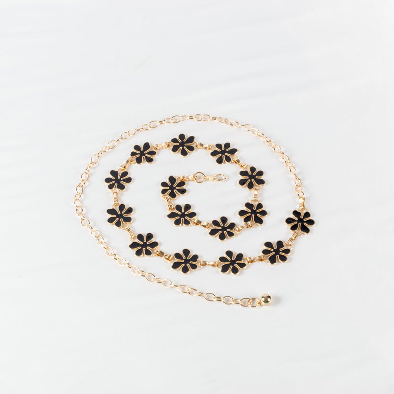 ذا بلاك بيرل اكسسوريز حزام معدن حريمي ذهبي دبل فيس - Image 1