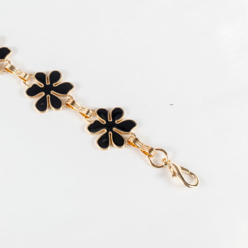 ذا بلاك بيرل اكسسوريز حزام معدن حريمي ذهبي دبل فيس - Image 3