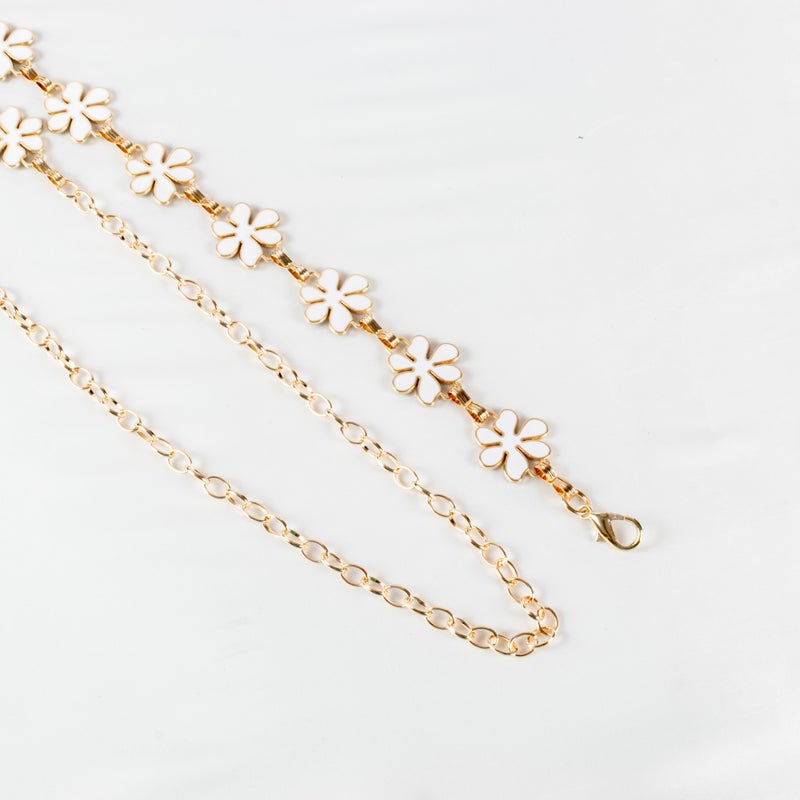 ذا بلاك بيرل اكسسوريز حزام معدن حريمي ذهبي دبل فيس - Image 5