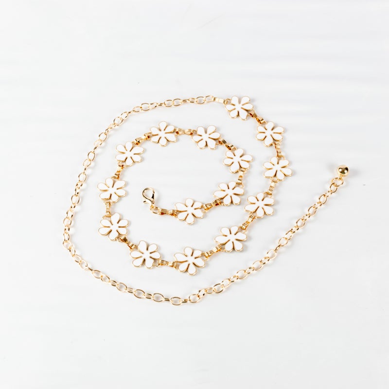 ذا بلاك بيرل اكسسوريز حزام معدن حريمي ذهبي دبل فيس - Image 4