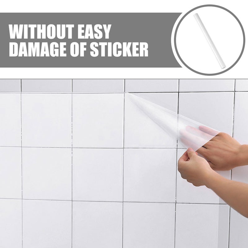 1 Roll of Clear Oil Proof Wall Sticker Kitchen Backsplash Wall Protector Transparent Self-Adhesive Wallpaper - Image 3