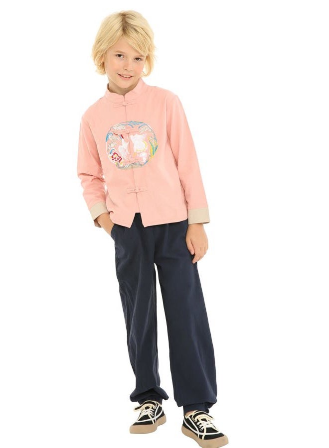Mud Kingdom Boys Tang Jacket Cute Chinese Traditional Shirt Happy New Year Top, Cotton Linen Red, 4 Years - Image 4