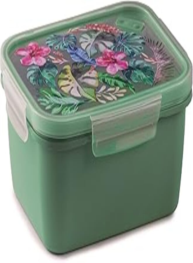 Snips 000877 Rectangular Snipslock Lunch Box Rect. Hawaii | Lid with 4 Safety Locks | 1.50 LT | 21x17x9 | Made in Italy | 0% BPA and Phthalate Free, Plastic