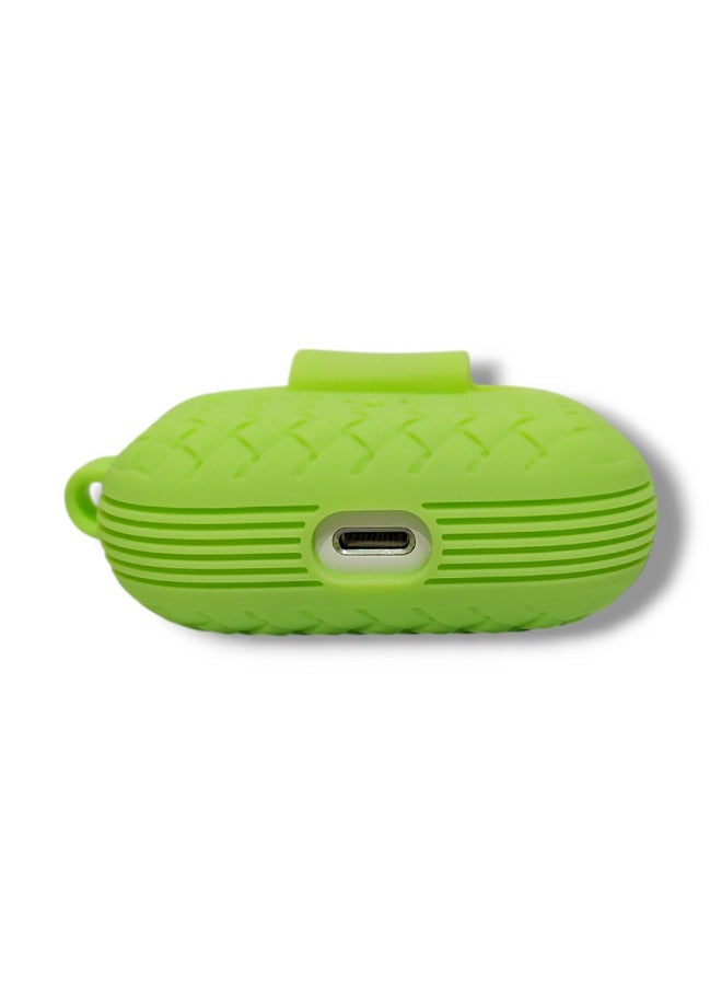 AirPods Pro Silicone Case with Stylish Ribbed Design - Phosphor Green - Image 3