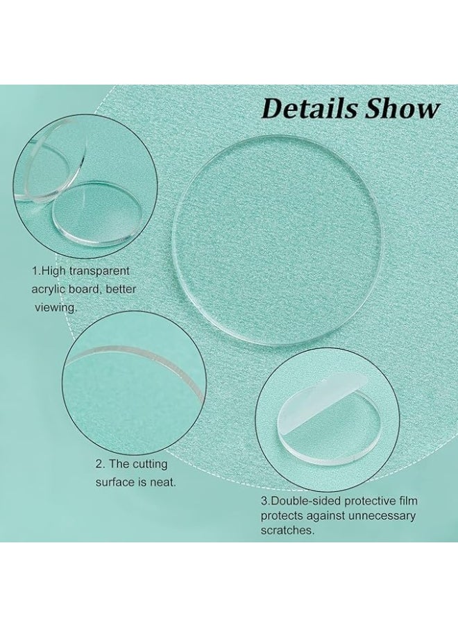 Horoof Home Horoof Home® 60 Pcs Clear Acrylic Circle Blanks – 3 cm Diameter, 2mm Thick – Transparent Round Acrylic Discs for DIY Crafts, Laser Cutting, Engraving, Painting, Keychains, and Decorations  - Image 4